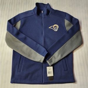 NWT NFL Mens Rams Zip-Up Jacket. Med